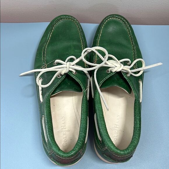 Cole Haan Hayden Tumbled Green Boat Shoes 11.5 - Picture 8 of 8